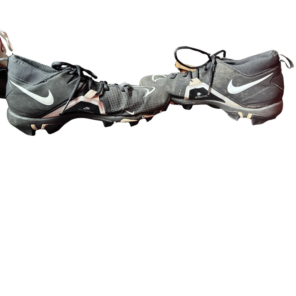 Nike Alpha Menace 3 Shark Baseball Football Cleats Black White Mens Size 12.5